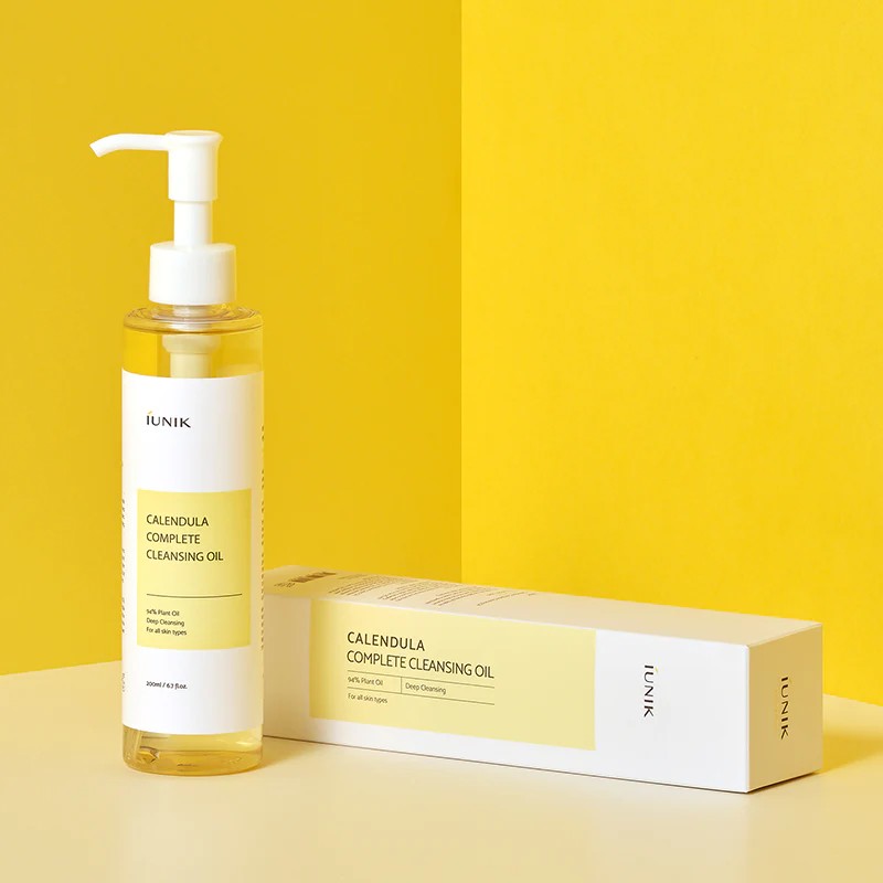 iUNIK Calendula Complete Cleansing Oil, démaquillant doux au calendula pour peau sèche