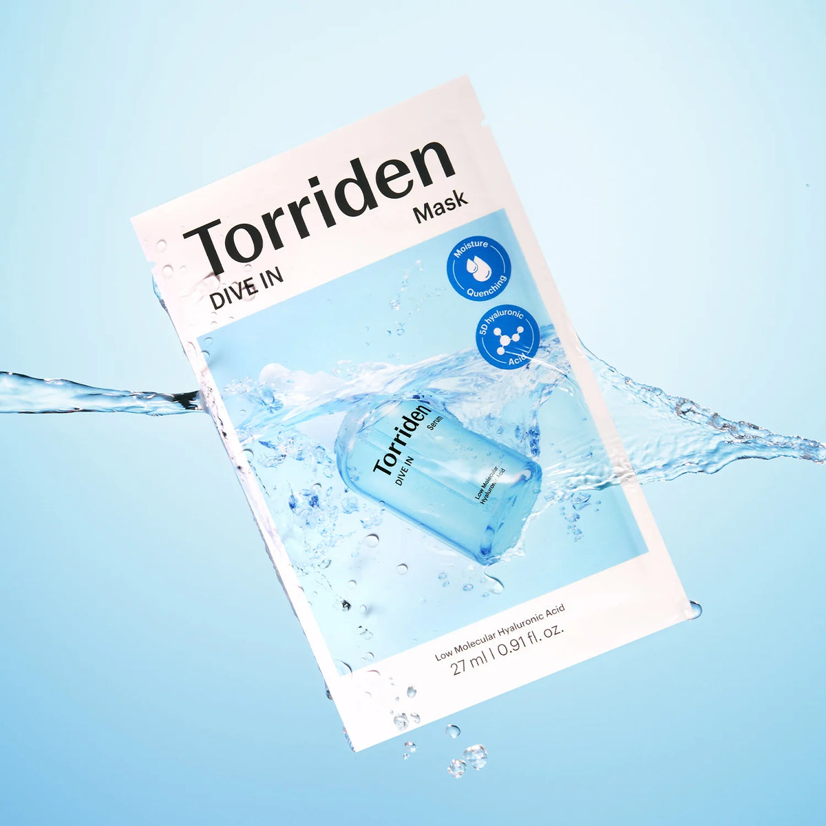 Torriden Dive-In Hyaluronic Acid Mask, masque tissu à l'acide hyaluronique repulpant la peau