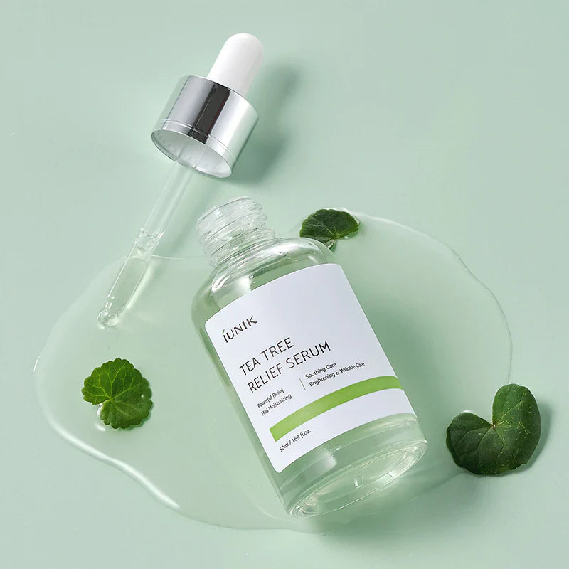 IUNIK Tea Tree Relief Serum, sérum régulateur de sébum pour peau mixte à tendance acnéique