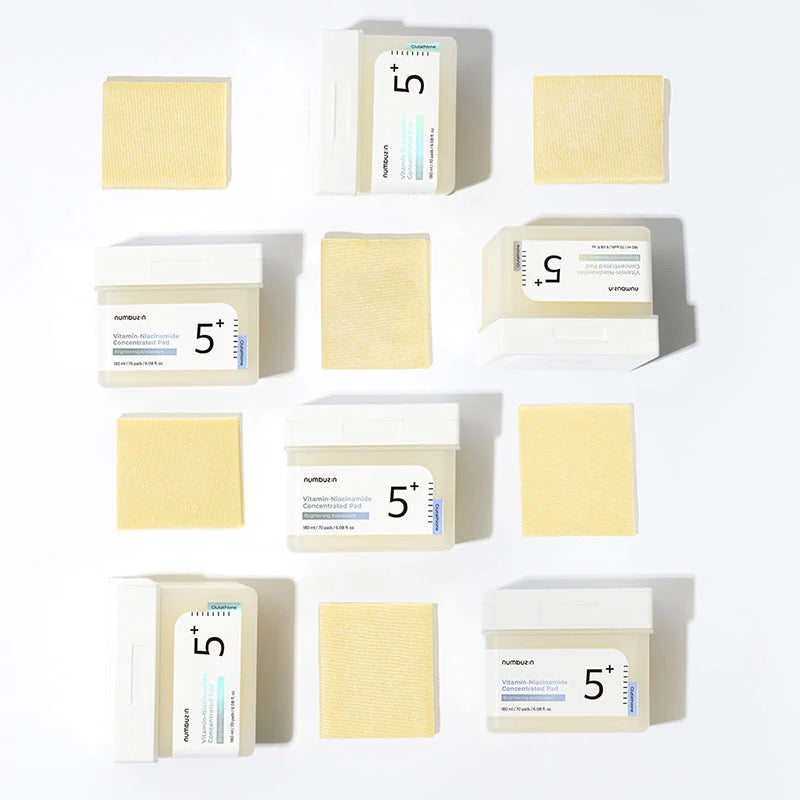 Numbuzin No.5 Glutathione Toner Pads, pads lissants pour peaux mixtes et ternes