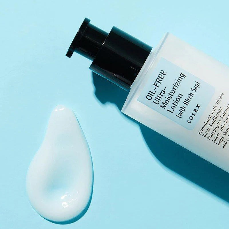 Cosrx Oil Free Ultra Moisturizing Lotion, soin visage à l'eau de sève de bouleau apaisant