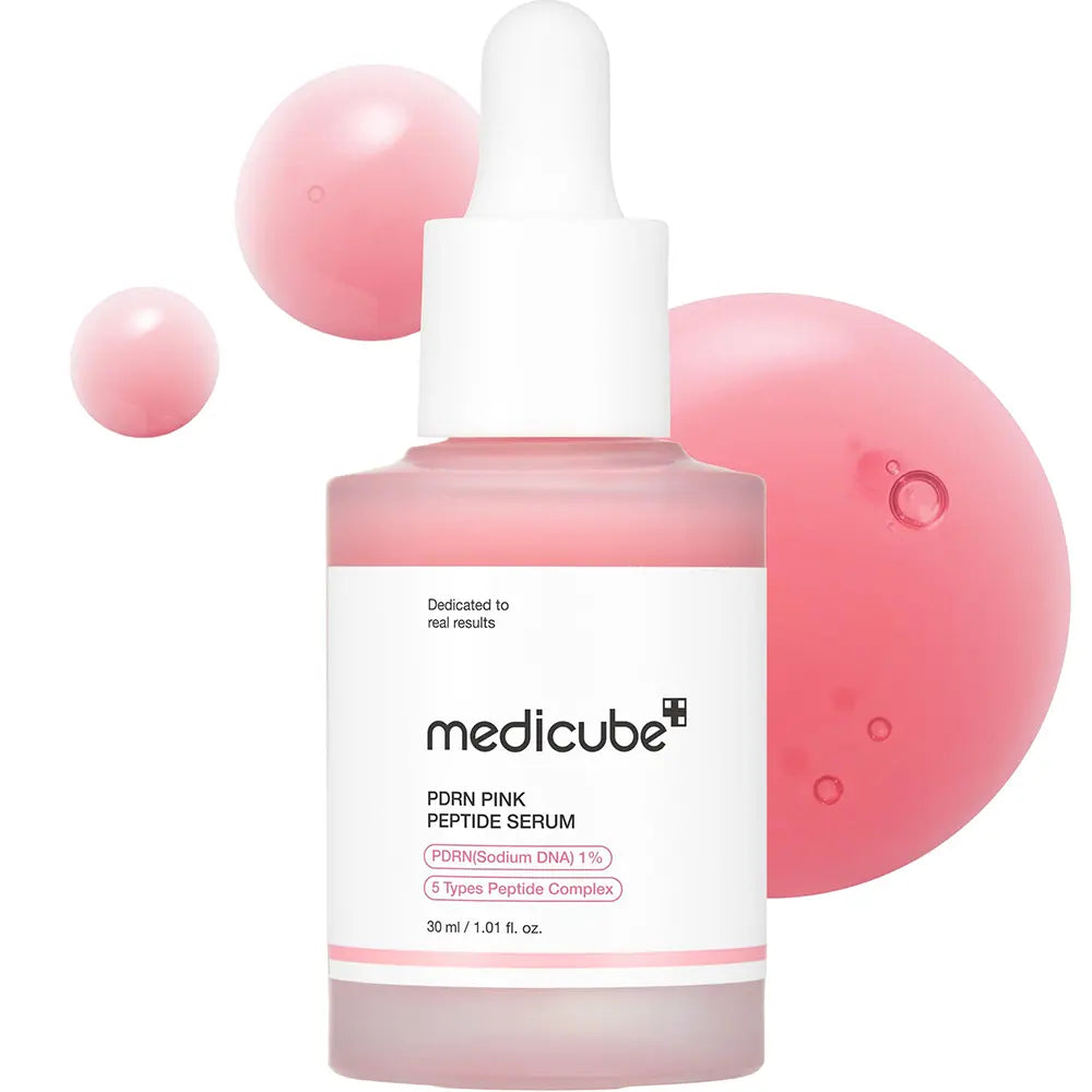 Sérum Medicube PDRN Pink Peptide, lisse et illumine la peau mature pour un effet glass skin