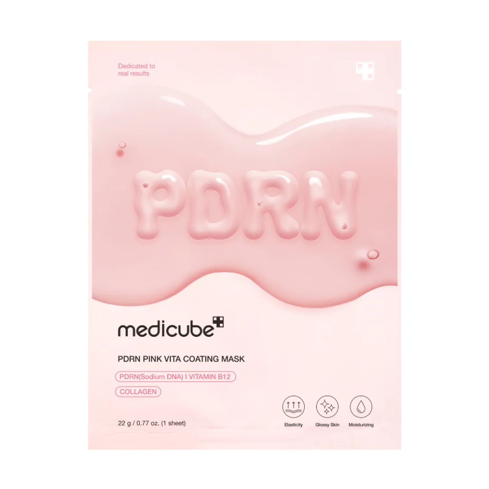 Medicube PDRN Pink Vita Coating Mask, masque tissu coréen au PDRN de saumon et collagène