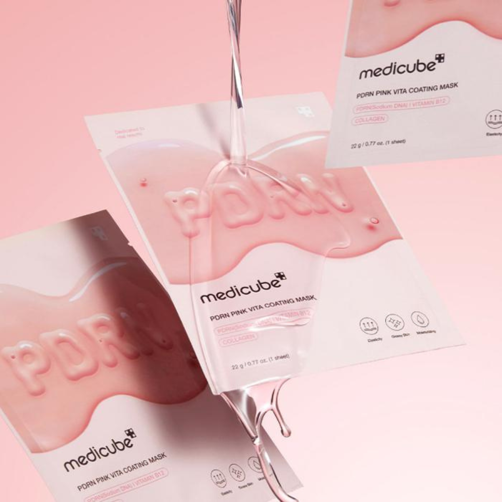 Masque tissu Medicube PDRN Pink Vita à la vitamine B12, illumine le teint de la peau mature