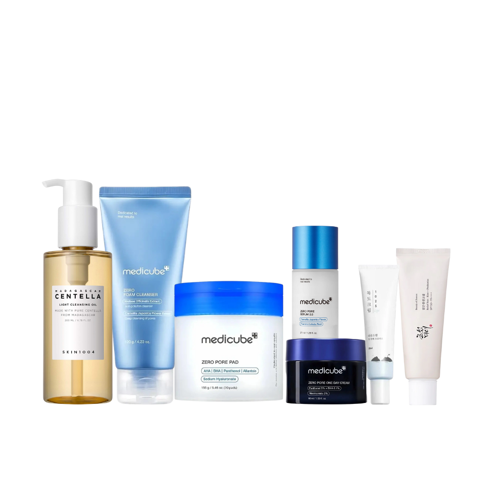 Routine Pores Dilatés Peau Grasse Medicube, kit coréen sébo-régulateur purifiant et resserrant