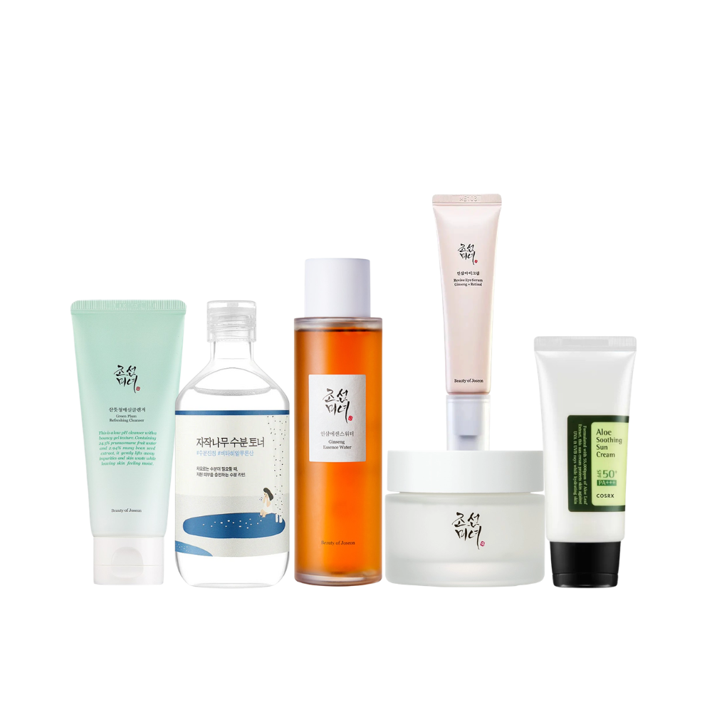 Routine Peau Normale K Beauty Cosmetics, coffret coréen au ginseng et sève de bouleau pour peau lumineuse