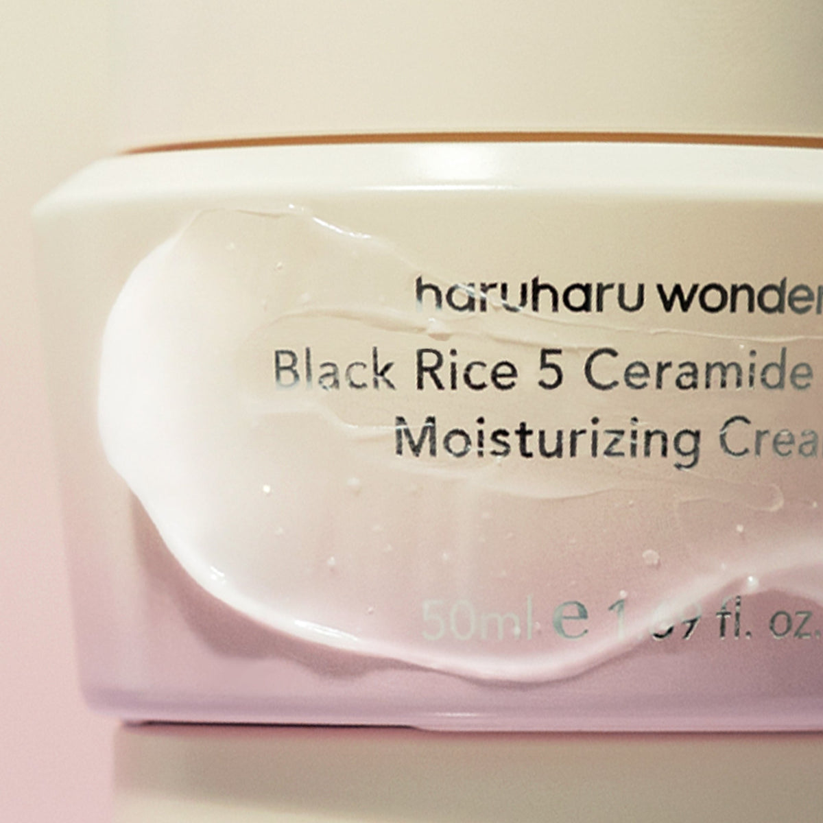 Haruharu Wonder Black Rice 5 Ceramide Barrier Moisturizing Cream 50 ml, texture crème et capsules de céramides, soin coréen K Beauty Cosmetics