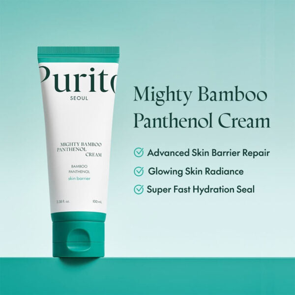 Purito Mighty Bamboo Panthenol Cream, hydratation durable a l'extrait de bambou apaisant